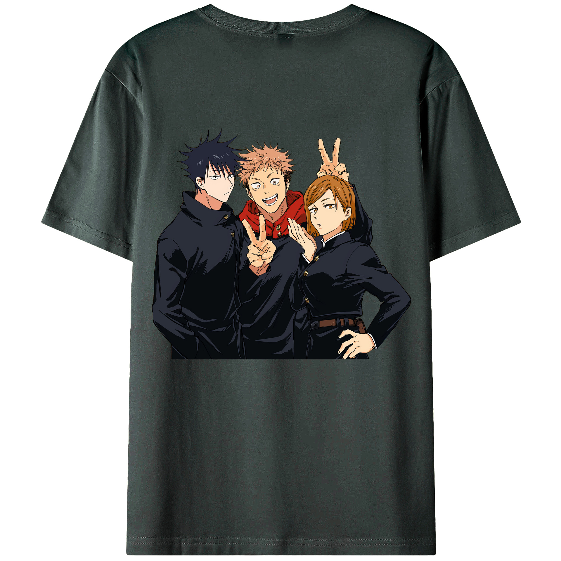 （画像用） 呪術廻戦 Jujutsu Kaisen 綿100％ メンズ半袖Tシャツ（バックプリント） 通気性